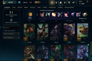 conta lol com todos campeoes e vsarias  skins - League of Legends