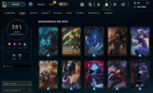 Conta de LOL ,todos os campeões e mais de 350 skins - League of Legends