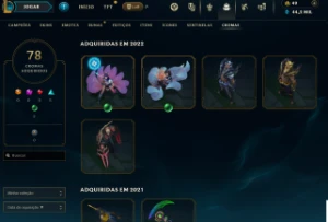 Conta de LOL ,todos os campeões e mais de 350 skins - League of Legends