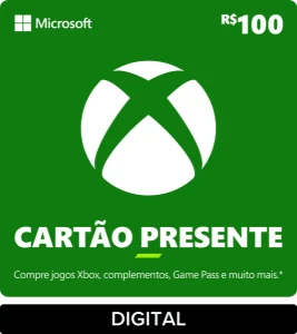 Cartao Presente Xbox Credits - R$ 100,00 / 50,00 / 25,00 - Gift Cards