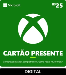 Cartao Presente Xbox Credits - R$ 100,00 / 50,00 / 25,00 - Gift Cards