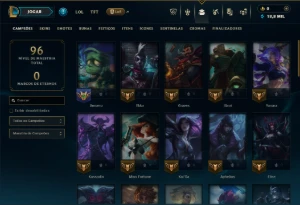 Prata 1 com 50 Champs e 5 Skins +1 Prestigio do Zed - League of Legends LOL