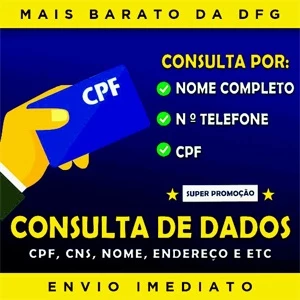 CONSULTA DE DADOS (PERMANENTE) | CPF - NÚMERO - TELEFONE - Outros