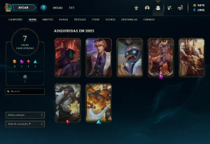 Conta smurf level 63 diamante 1 com vayne prestigio e RP - League of Legends LOL