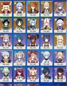 Eula Xiao Ganyu Venti Klee Childe Jean Keqing c2 Qiqi c1 - Genshin Impact