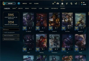 Conta Unranked com TODOS os champs e 215 Skins + 2 Prestigio - League of Legends LOL