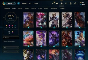 Conta Unranked com TODOS os champs e 215 Skins + 2 Prestigio - League of Legends LOL