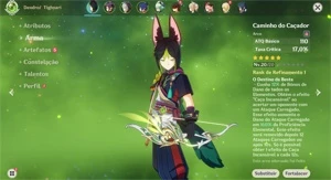 AR36 - Tighnari com Caminho do Caçador + Mona com Oração - Genshin Impact