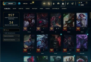 Unranked com 85 Champs e 40 Skins - League of Legends LOL