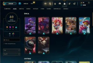 Unranked com 85 Champs e 40 Skins - League of Legends LOL