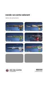 Conta Valorant Imortal 1 com R$2000 em skins
