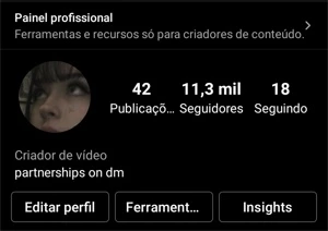 Conta do Instagram com 11k de seguidores - Redes Sociais