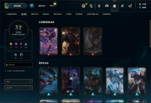 Conta prata 4 com 70 Champs e 32 Skins ( MAIN MID / TOP ) - League of Legends LOL