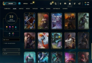 Conta prata 4 com 70 Champs e 32 Skins ( MAIN MID / TOP ) - League of Legends LOL