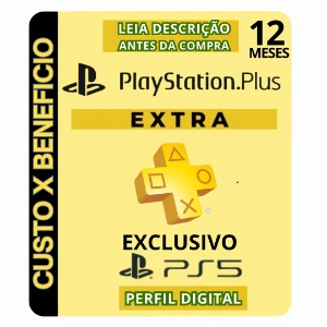 Playstation Ps Plus EXTRA Ps5 - 12 Meses - Não é Código - Gift Cards