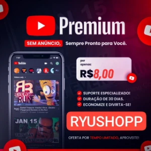 Youtube Premium 30 Dias 8,00 - Assinaturas e Premium