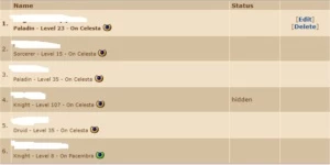 EK 107  (CELESTA) COM EQUIPS PRONTO PRA JOGAR - Tibia