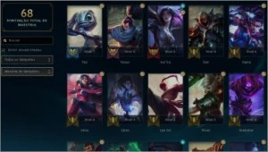 CONTA DIAMANTE 4 LVL 122, SKINS TOPS 16K ESSENCIA AZUL BARAT - League of Legends LOL