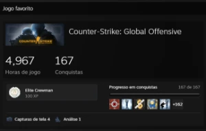 Conta Steam Level 310 + De 371 Jogos - Counter Strike CS