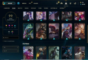 Conta Unranked com 62 Champs e 22 Skins (Ex Platina) - League of Legends LOL