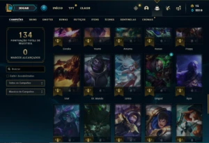 Conta Unranked com 62 Champs e 22 Skins (Ex Platina) - League of Legends LOL
