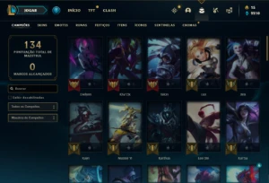 Conta Unranked com 62 Champs e 22 Skins (Ex Platina) - League of Legends LOL