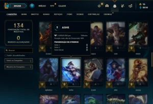 Conta Unranked com 62 Champs e 22 Skins (Ex Platina) - League of Legends LOL