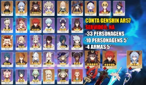 CONTA GENSHIN AR57/ Hutao & Homa, Ganyu C2 & Amos/ 10x5★ - Genshin Impact