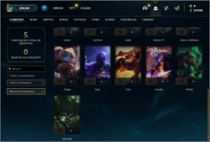 Conta bronze 1 com 1 Skin e 21 Champs - League of Legends LOL