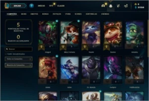 Conta bronze 1 com 1 Skin e 21 Champs - League of Legends LOL