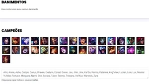 Conta bronze 3 com 31 Champs e 10 Skins - League of Legends LOL
