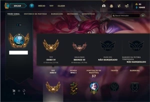 Conta bronze 3 com 31 Champs e 10 Skins - League of Legends LOL