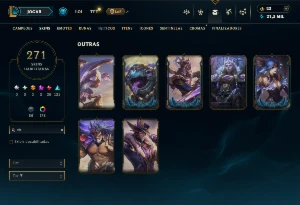 Conta Prata 2 com TODOS os Champs e 271 Skins (Nível 611) - League of Legends LOL
