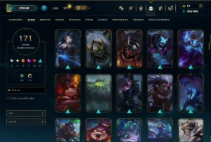 Ouro 3 com TODOS os Champs e 171 Skins ( MAIN ADC ) - League of Legends LOL