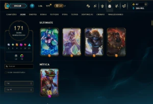 Ouro 3 com TODOS os Champs e 171 Skins ( MAIN ADC ) - League of Legends LOL