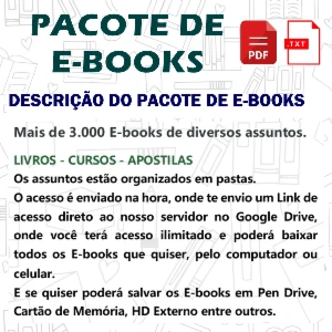 Pacote de E-books - Mais de 3 Mil E-books Diversos Assuntos - Digital Services
