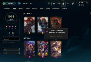 Prata 4 com TODOS os champs e 294 Skins ( MAIN ADC ) - League of Legends LOL