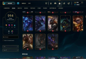 Prata 4 com TODOS os champs e 294 Skins ( MAIN ADC ) - League of Legends LOL