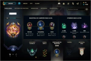 Conta platina 4 com TODOS os champs e 223 skins - League of Legends LOL