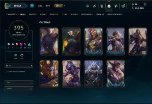 Esmeralda 4 com TODOS os Champs e 395 Skins +2 Raras - League of Legends LOL