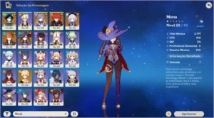 CONTA GENSHIN IMPACT AR 54 - 7 PERSONAGENS 5* QUASE TODOS T4