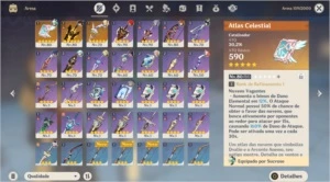 CONTA GENSHIN IMPACT AR 54 - 7 PERSONAGENS 5* QUASE TODOS T4
