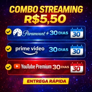 Paramount+ + Prime Video + Youtube - Assinaturas e Premium
