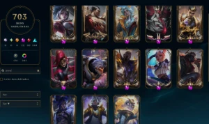 Conta LoL 703 Skins 13 Prestige + Hextech Já Foi Challenger - League of Legends