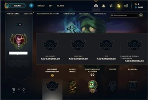 Conta unranked com 5 Skins e 26 Champs - League of Legends LOL