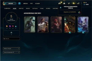 Conta unranked com 5 Skins e 26 Champs - League of Legends LOL