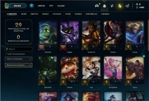 Conta unranked com 5 Skins e 26 Champs - League of Legends LOL