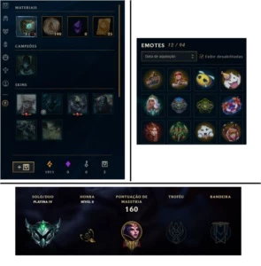 Conta LOL Platina IV 16 Skins 41 Champ - Pra Vender Rápido - League of Legends
