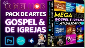 Pack Gospel 1200 Artes para Igrejas e Ministérios - Outros