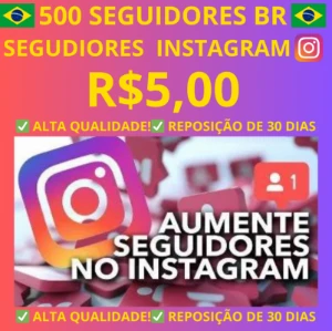 500 Seguidores Br Instagram - 30 Dias De Reposição - Redes Sociais